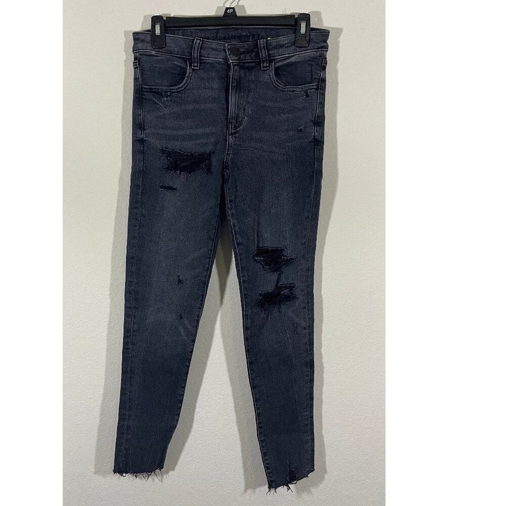 NWOT American Eagle Women's High Rise Distressed Black Jeans Size 6